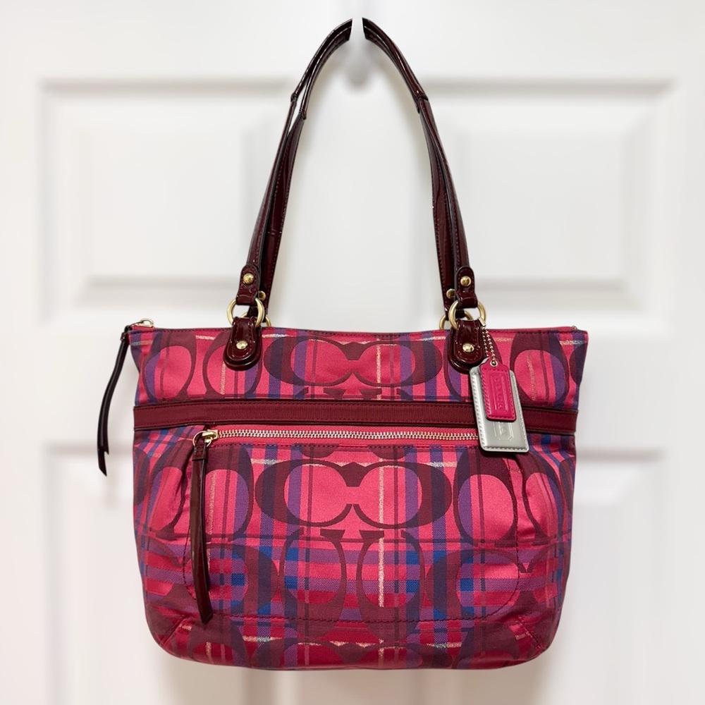 Coach Poppy Limited Edition Tartan Plaid Glamour Large Tote Y2K